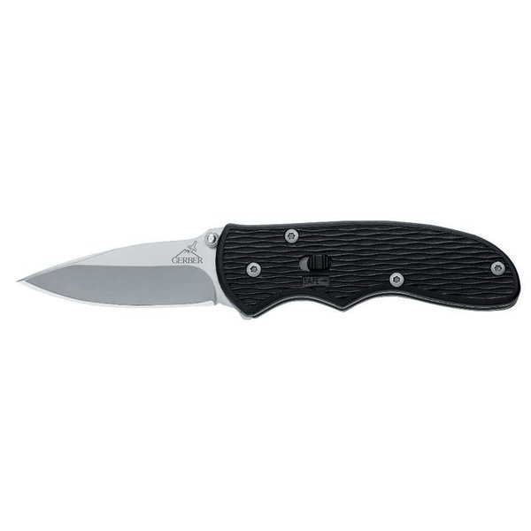 Gerber Folding Knife, 21 in L Blade, HCS Blade, 1Blade, Textured Handle, Black Handle 22-41526